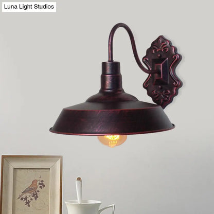 Aplique de pared estilo granero, de hierro forjado color cobre/óxido, para balcón