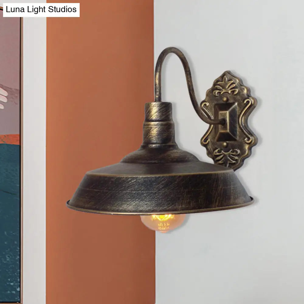 Aplique de pared estilo granero, de hierro forjado color cobre/óxido, para balcón