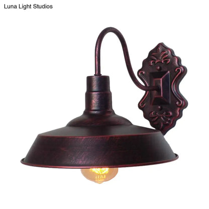 Aplique de pared estilo granero, de hierro forjado color cobre/óxido, para balcón