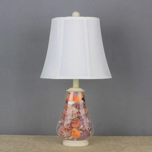 Lámpara de mesilla de noche estilo Imperio antiguo, pantalla de tela blanca, 1 cabezal, 30/40 cm de ancho