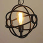 Antique Style Orbit Pendant Lighting Fixture - Black/Dark Rust Iron - Dining Table Hanging Lamp