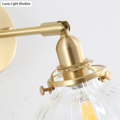 Lámpara de pared de cristal con pantalla de calabaza estilo antiguo - Lámpara de noche - 1 luz