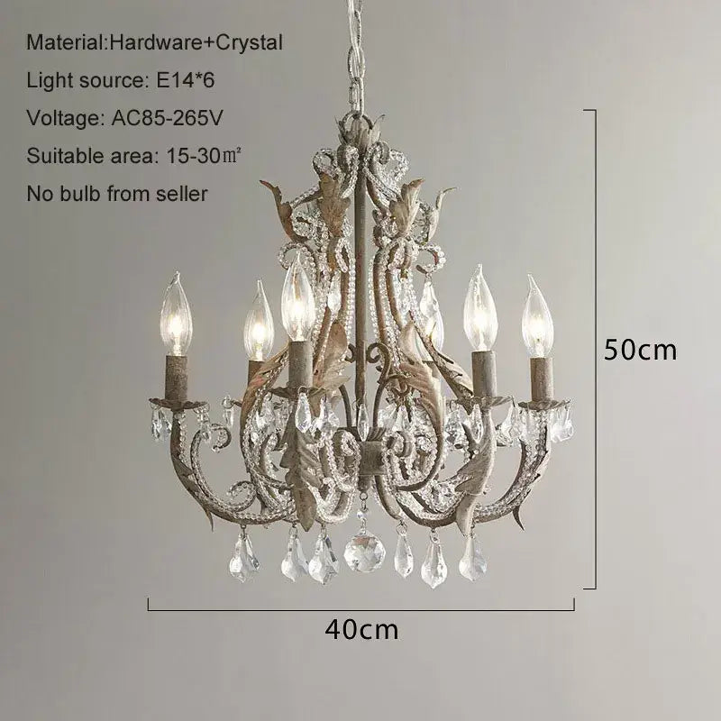 Antique white iron crystal chandelier with ornate silver-toned metalwork and crystal droplets for dining room decorbites iron crystal lighting
