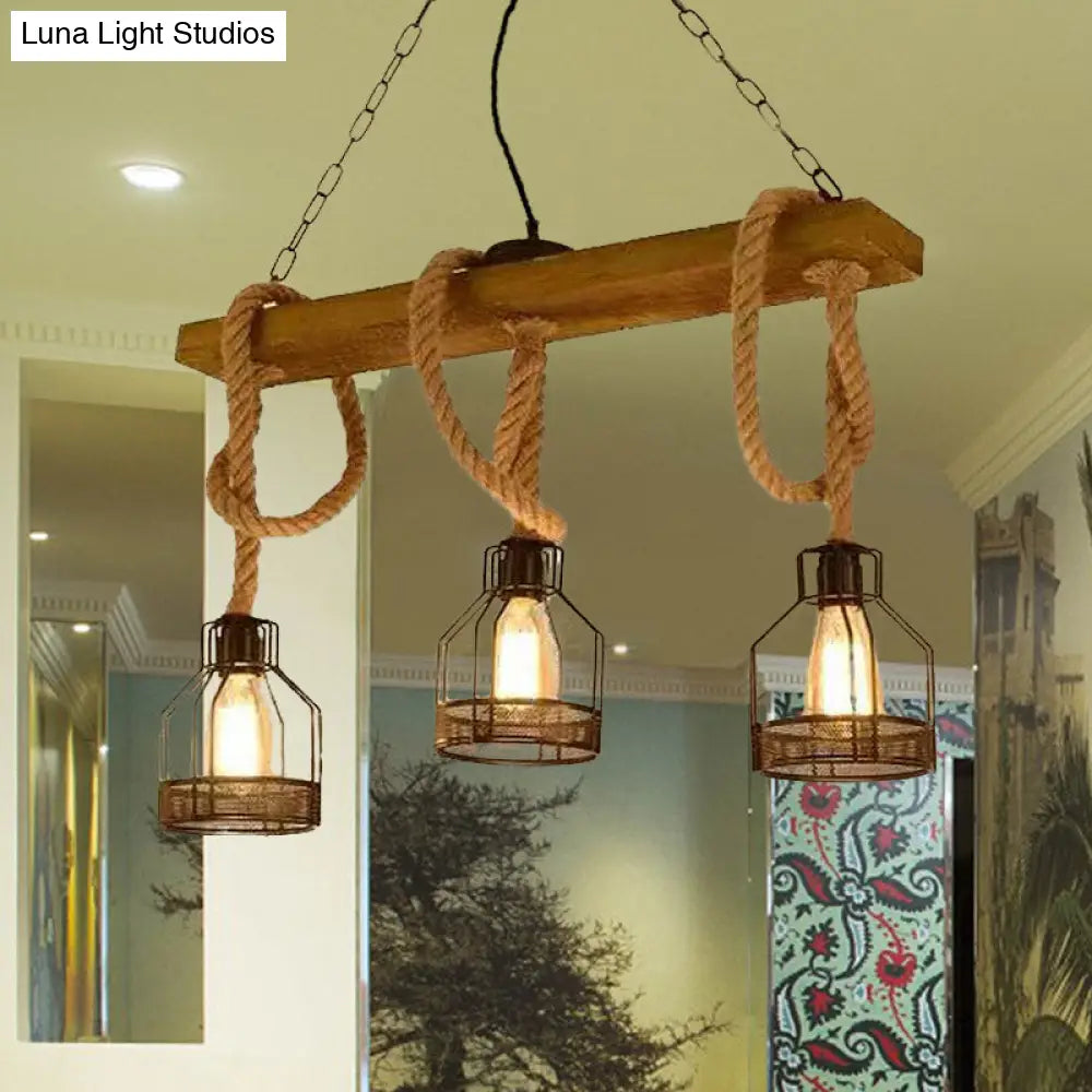 ثريا ديكوربايتس™ سوداء عتيقة معلقة - إضاءة جزيرة المطعم (3 مصابيح)
