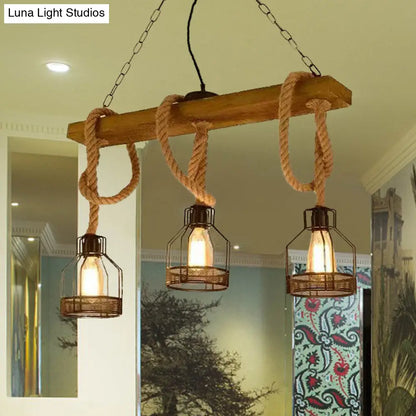 ثريا ديكوربايتس™ سوداء عتيقة معلقة - إضاءة جزيرة المطعم (3 مصابيح)