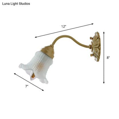 Aplique de pared floral de latón envejecido con cristal prismático - Lámpara de pared de una luz