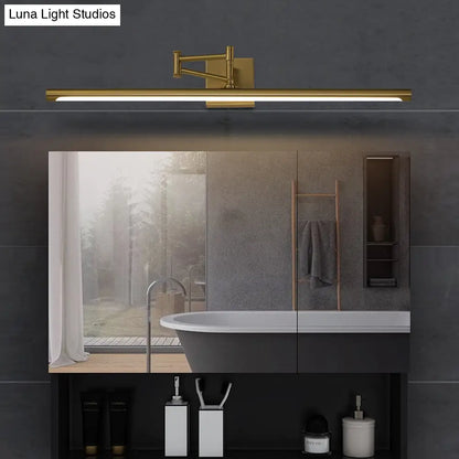 Aplique de pared tubular de latón envejecido con luz LED - Perfecto para tocador o baño de visitas