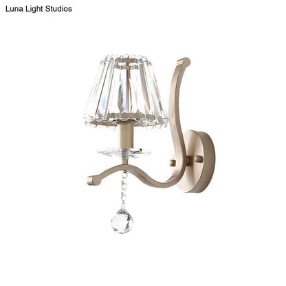 ديكوربايتس™ - شمعدان حائطي بتصميم منشور كريستالي ذهبي عتيق - وحدة إضاءة بسيطة برأس واحد