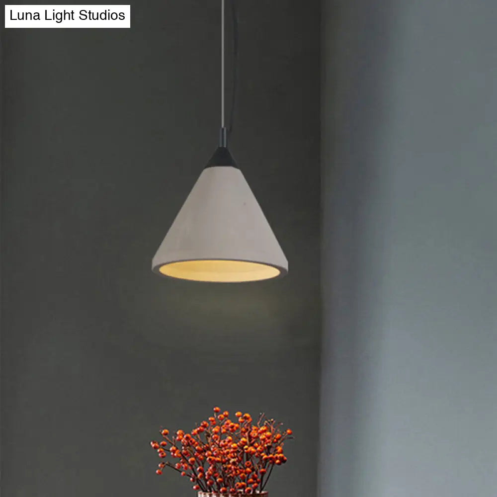 Antiqued Grey Ceiling Pendant Light with Cement Shade