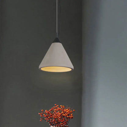 Antiqued Grey Ceiling Pendant Light with Cement Shade