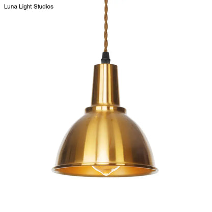 Lámpara colgante de techo de bronce envejecido - Diseño de disco/cúpula/cono, una bombilla, ideal para el comedor