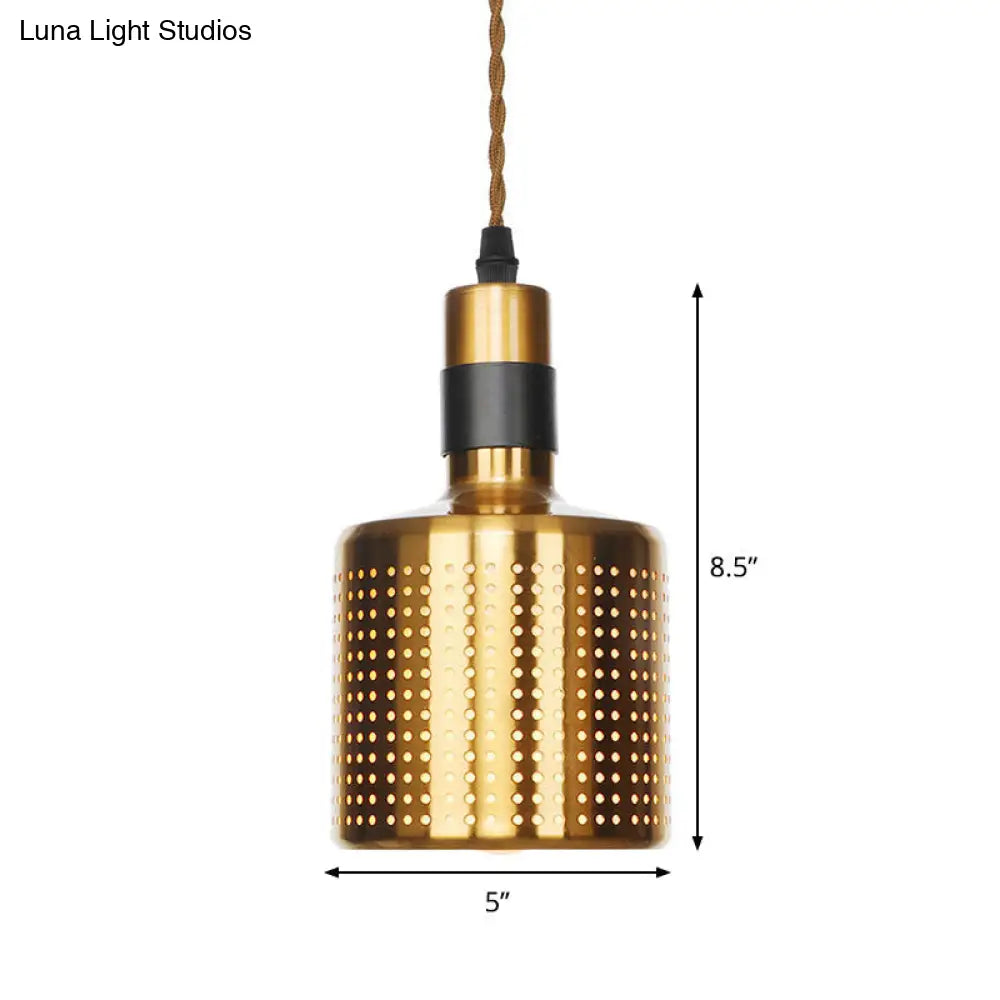 Lámpara colgante de techo de bronce envejecido - Diseño de disco/cúpula/cono, una bombilla, ideal para el comedor