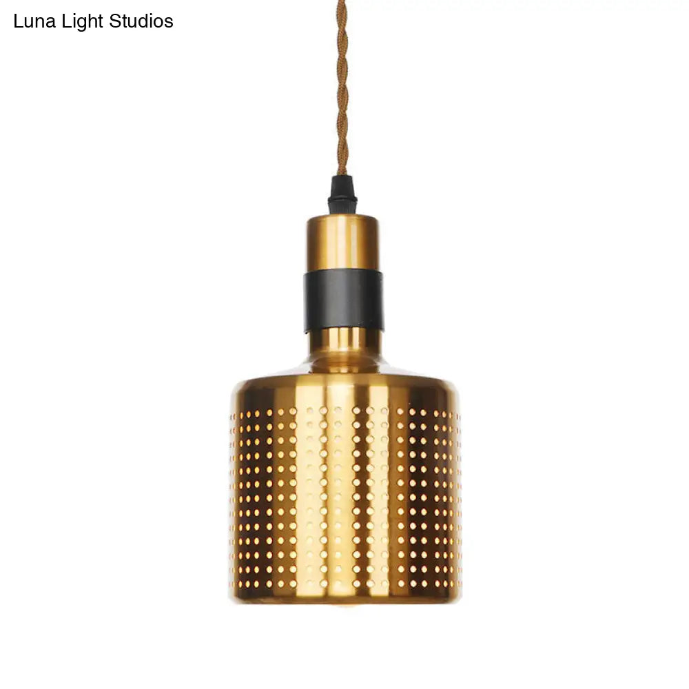 Lámpara colgante de techo de bronce envejecido - Diseño de disco/cúpula/cono, una bombilla, ideal para el comedor