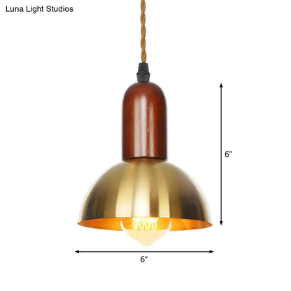 Lámpara colgante de techo de bronce envejecido - Diseño de disco/cúpula/cono, una bombilla, ideal para el comedor