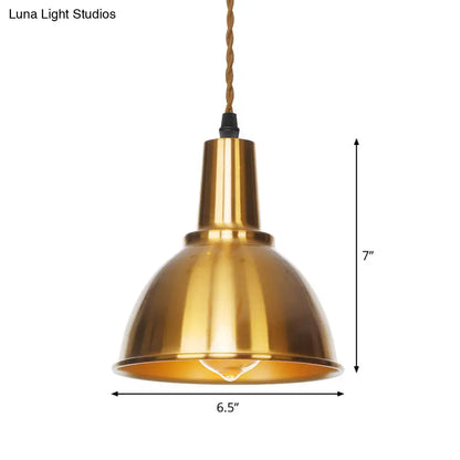 Lámpara colgante de techo de bronce envejecido - Diseño de disco/cúpula/cono, una bombilla, ideal para el comedor