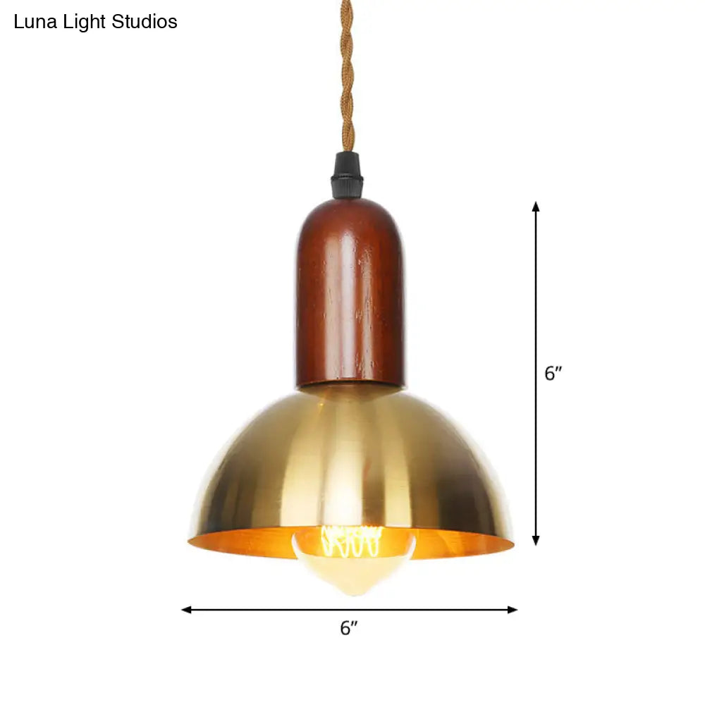 Lámpara colgante de techo de bronce envejecido - Diseño de disco/cúpula/cono, una bombilla, ideal para el comedor