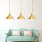 Antiqued Iron Gold Pendant Lamp with Single-Bulb, Flat/Bowl/Cone Shade Suspension Fixture