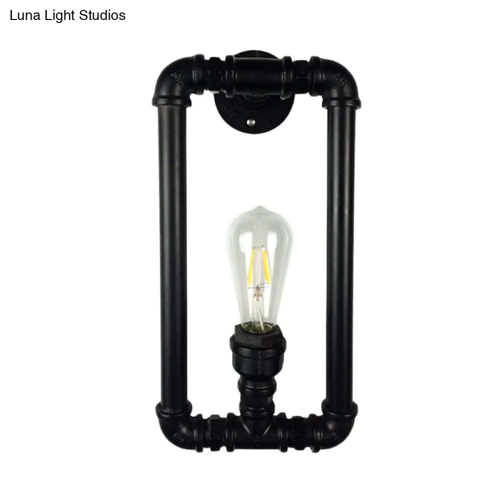 مصباح جداري مستطيل الشكل من الحديد العتيق - مصباح أنبوبي مثبت على الحائط في مقهى