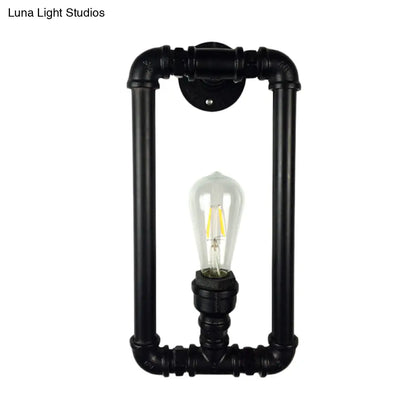 مصباح جداري مستطيل الشكل من الحديد العتيق - مصباح أنبوبي مثبت على الحائط في مقهى