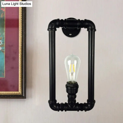 مصباح جداري مستطيل الشكل من الحديد العتيق - مصباح أنبوبي مثبت على الحائط في مقهى