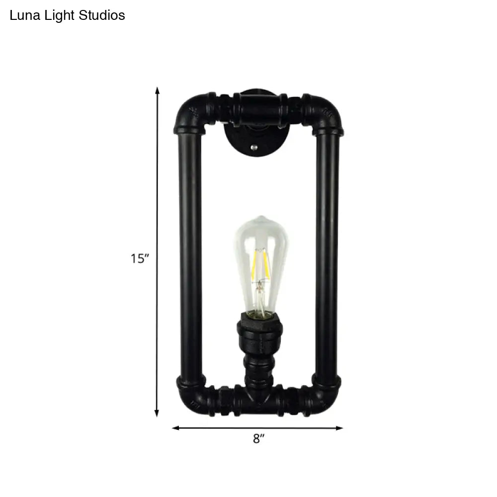 مصباح جداري مستطيل الشكل من الحديد العتيق - مصباح أنبوبي مثبت على الحائط في مقهى