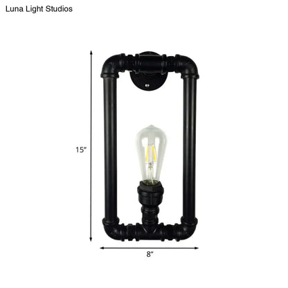 مصباح جداري مستطيل الشكل من الحديد العتيق - مصباح أنبوبي مثبت على الحائط في مقهى