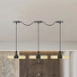 Antiqued LED Amber Glass Pendant Light – Black Hanging Capsule, 6/10/14-Light Tandem Multi Lamp