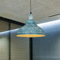 Antiqued Metal Barn Pulley Pendant Lamp - Blue/Rust Ceiling Lighting for Dining Room