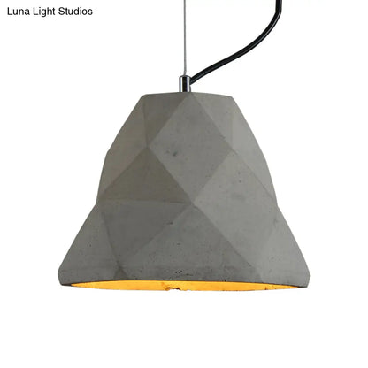 Antiqued Mini Pendant Light with Cement Shade - Grey, 7"/10" W, Perfect for Restaurants