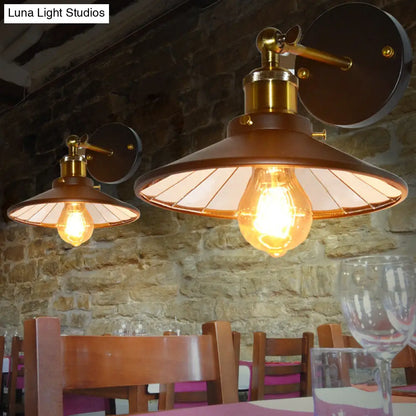 مصباح حائط عتيق ذو شعلة عريضة - مصباح حائطي للمطاعم (أسود)