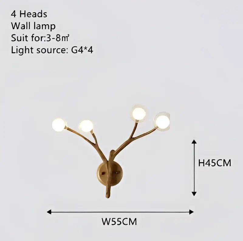 Bronze pendant light with four spherical glass bubble led heads in antler style for dining room decorbites glass bubble