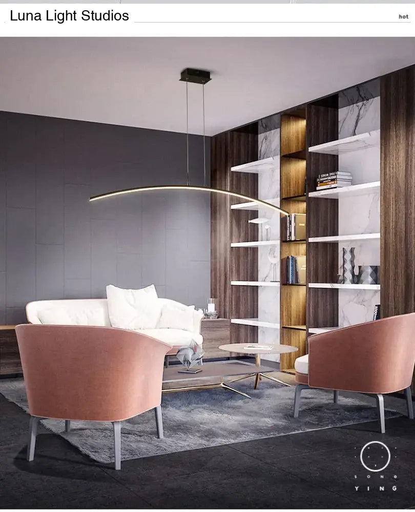 ديكوربايتس™ مصابيح LED معلقة على شكل قوس، مصابيح حديثة لغرفة الطعام