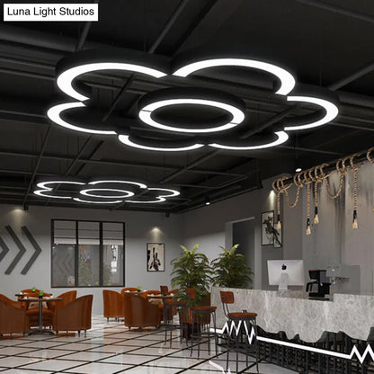 DecorBites™ Arc Shaped Gym Pendant Lamp Metal Contemporary LED Hanging Ceiling Light in Black