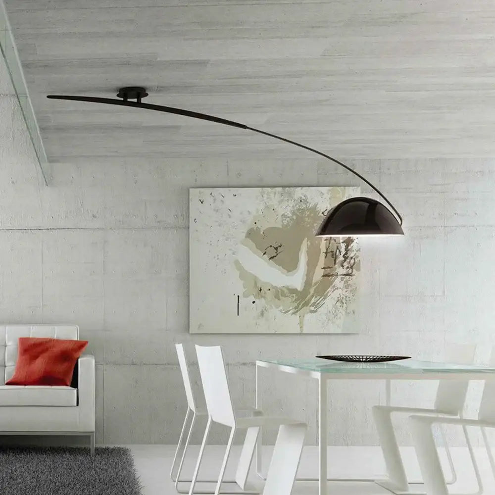 Arched black aluminum shade floor lamp with sleek curved arc and decorbites aluminum shade black finish for living room decor