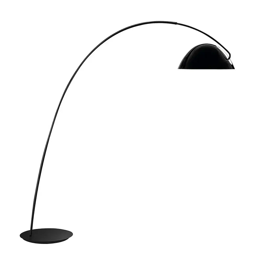Black arched floor lamp with sleek curved metal frame and decorbites aluminum shade black for living room decor