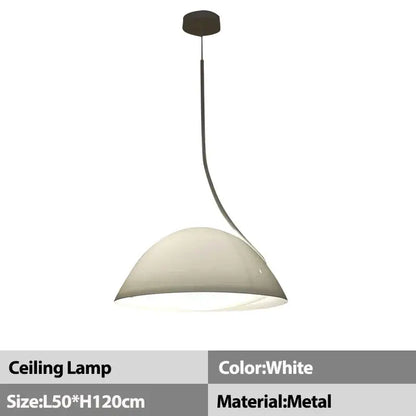 Arched floor lamp with white dome aluminum shade and sleek black metal suspension arm for living room decorbites aluminum shade