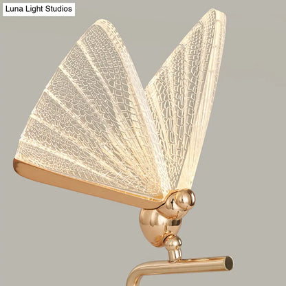 مصباح أرضي LED من الأكريليك بتصميم آرت ديكو مع لمسة نهائية ذهبية - مصباح قائم أنيق لغرفة المعيشة