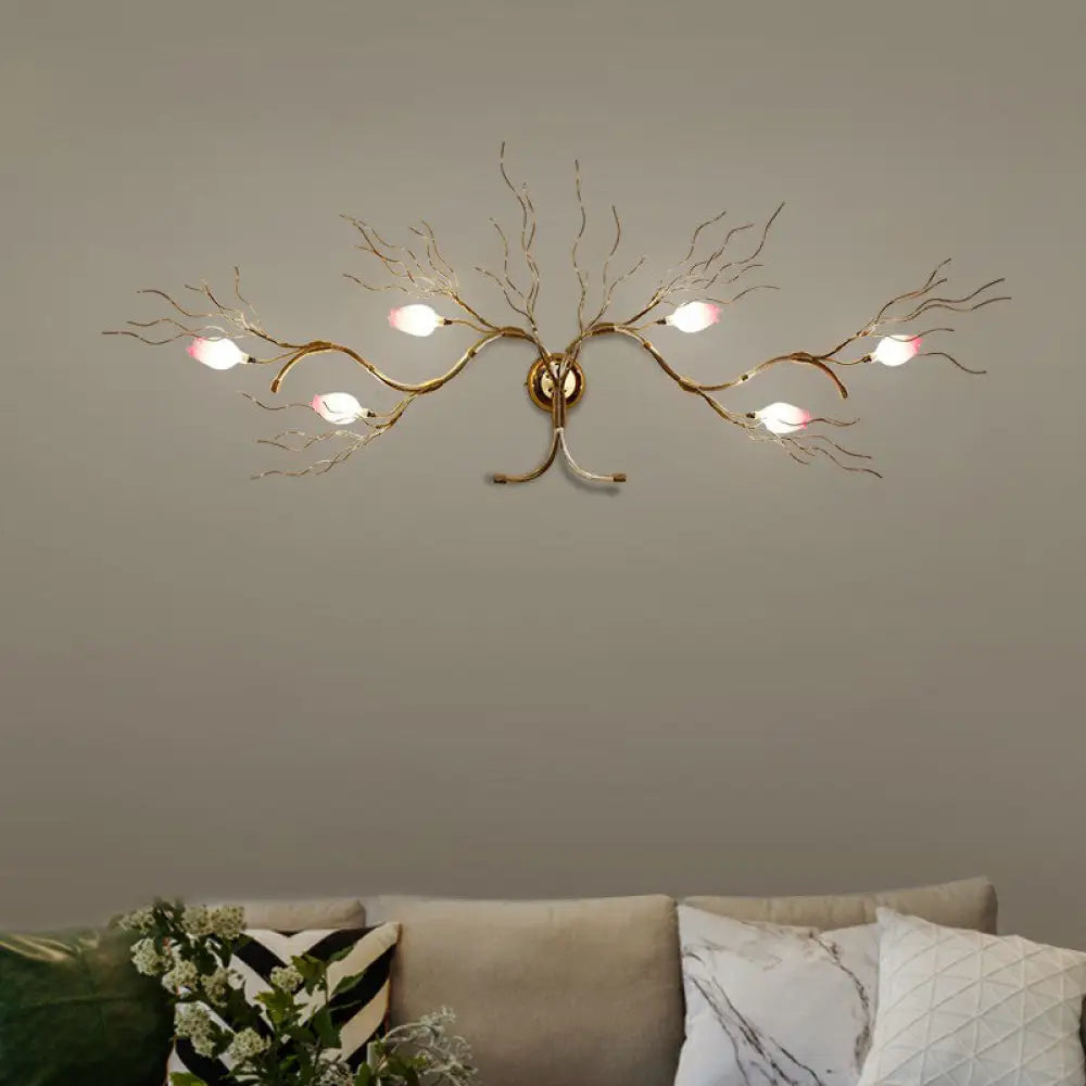 ديكوربايتس™ مصباح حائط من الألومنيوم بتصميم آرت ديكو مع 6 لمبات لتزيين حائط غرفة المعيشة