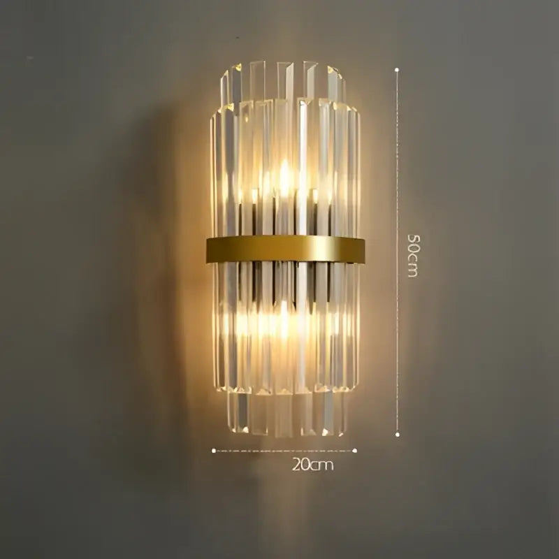 A modern art deco stainless wall sconce with black and gold ribbed glass decorbites wall sconce for bedroom decor