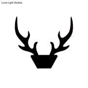 Art deco black antler light fixture wall sconce with minimalist design for bedroom decor in inch fixture style