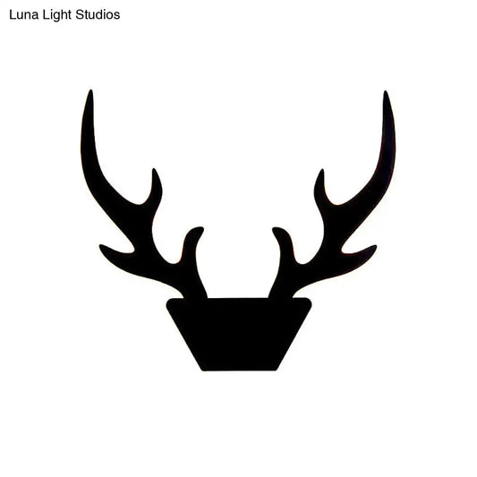 Art deco black antler light fixture wall sconce with minimalist design for bedroom decor in inch fixture style