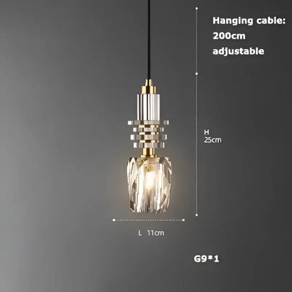 A modern art deco brass crystal led ceiling chandelier pendant with gold-toned metal and adjustable 200cm cable