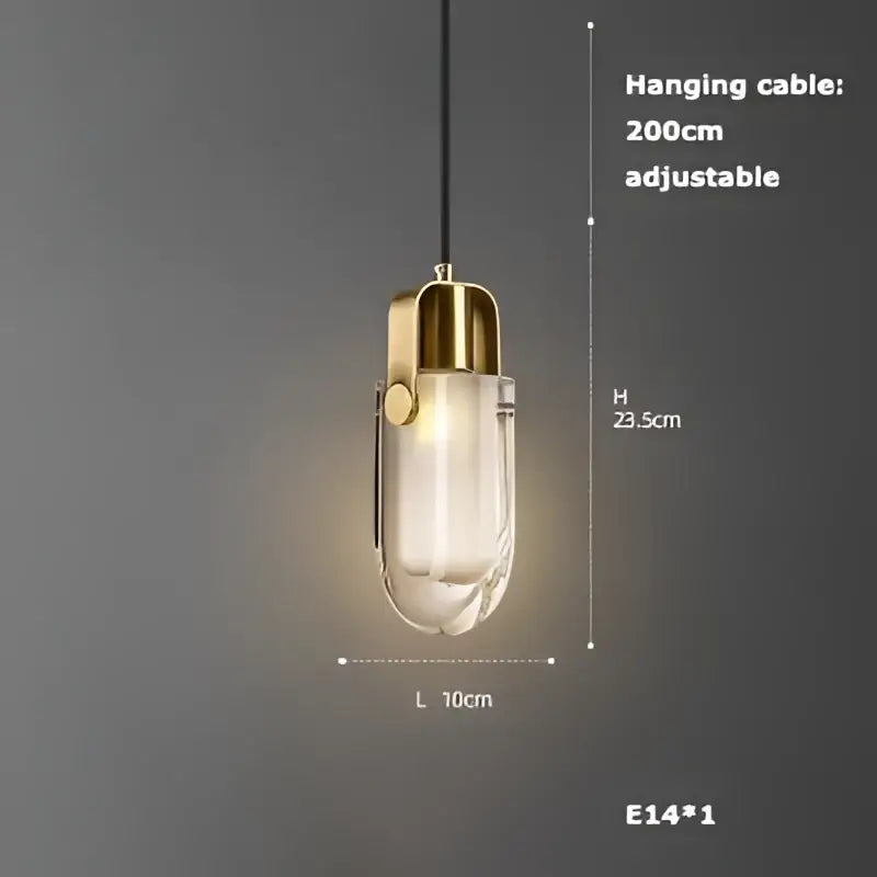 A modern art deco brass crystal led ceiling chandelier with clear glass body and gold-toned decorbites crystal led accents