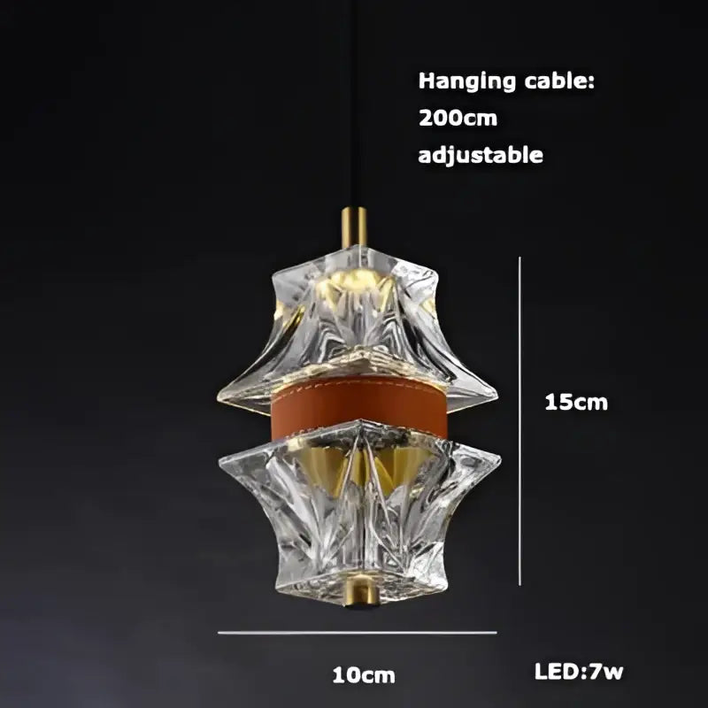 Art deco brass crystal led ceiling chandelier with tiered faceted design and gold-toned metal accents for dining room decorbites crystal led