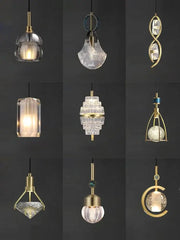 Art deco brass crystal led ceiling chandelier with unique geometric glass shades for dining room decorbites crystal led lighting