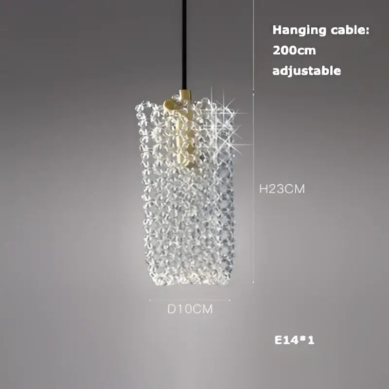 Art deco brass crystal led ceiling chandelier with a sparkling crystal pendant light and adjustable 200cm cable by decorbites crystal led