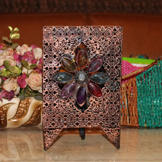 مصباح طاولة مستطيل من النحاس على طراز آرت ديكو: إضاءة عصرية لطاولة جانبية لغرفة المعيشة