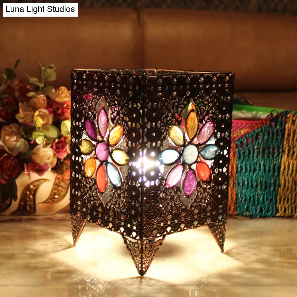 مصباح طاولة مستطيل من النحاس على طراز آرت ديكو: إضاءة عصرية لطاولة جانبية لغرفة المعيشة