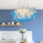 Art Deco Flower Pendant Light with 1 Acrylic Pink/Orange/Blue Shade for Dining Room Ceiling