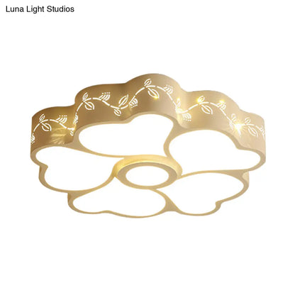 DecorBites™ Art Deco Flush Mount Kid's Bedroom Ceiling Light in White Acrylic